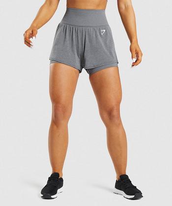 Gymshark Vital Seamless 2.0 2-in-1 Ženske Kratke Hlače Sive | HR 3821SGL